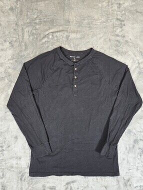 Pistol Lake Performance Henley Long Sleeve Shirt Size XL Fits Large Black USA